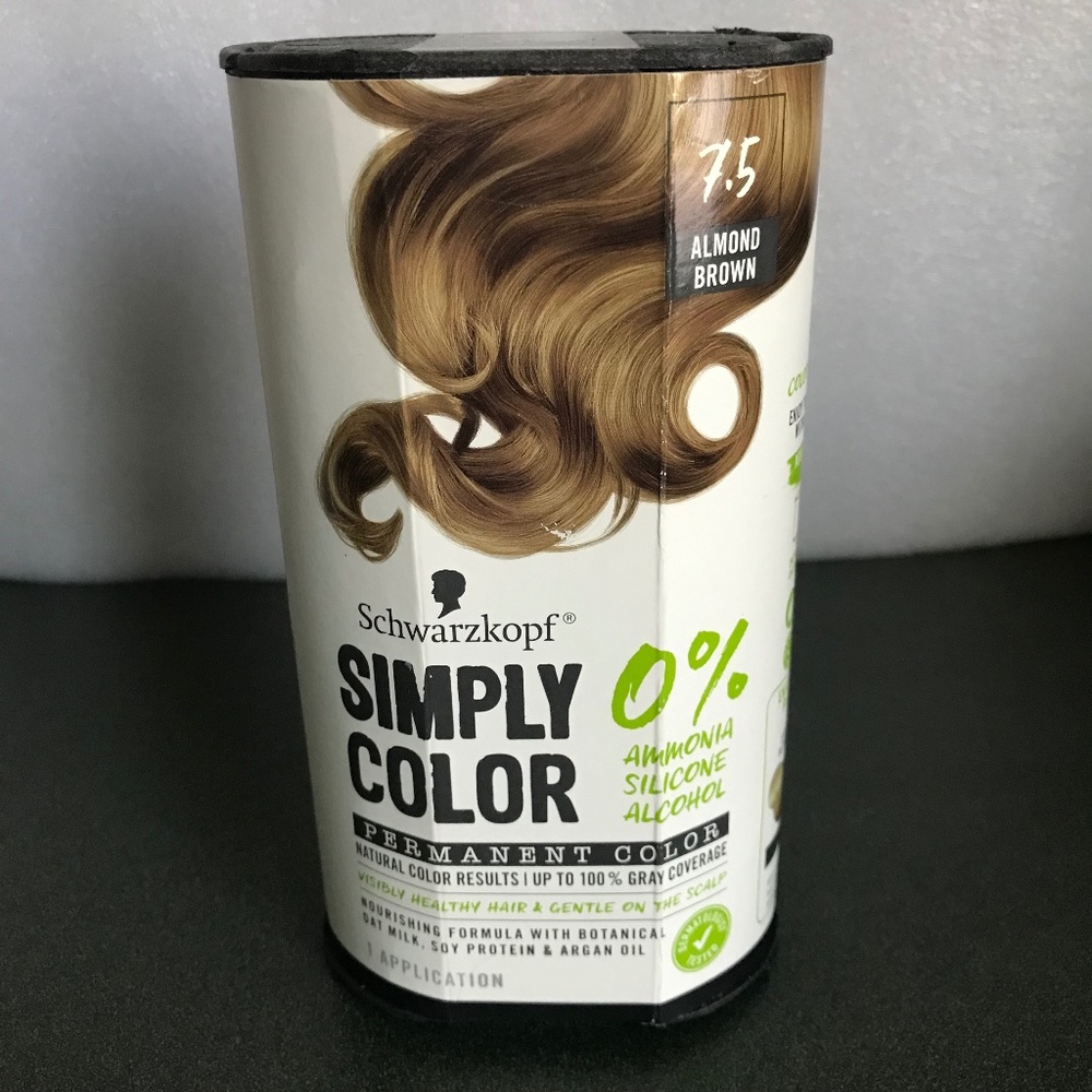 Schwarzkopf Simply Color Permanent Hair Color, 7.5 Almond Brown New
